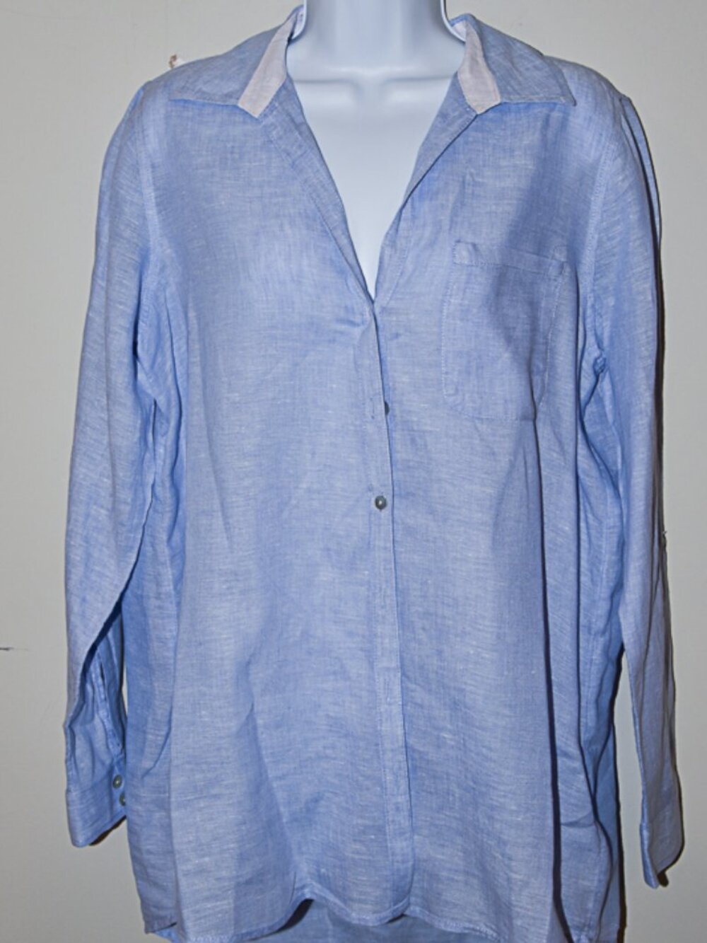 NWOT Sigrid Olsen Linen Button Down Long Sleeve Shirt size Medium